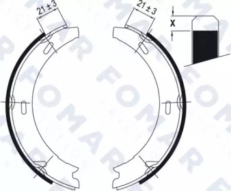 FOMAR FRICTION fo0416 -  Комплект тормозных колодок, стояночная тормозная система